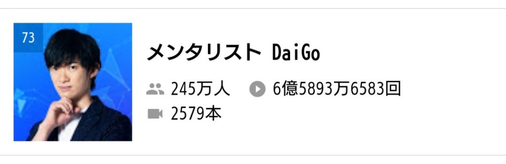 芸能 不適切発言で炎上中のメンタリストdaigo 自身のyoutube動画を1日で70本以上削除 ミニウサギはじめました 芸能ネタ アニメネタetcまとめて見ました